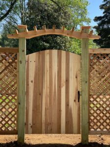 New Cedar Lattice Fence Installation