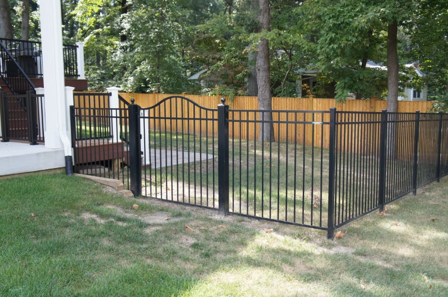 The little Boston terrier love her new aluminum fence. now she can run free and enjoy her own yard in Severna Park Maryland. Oh she’s hiding!