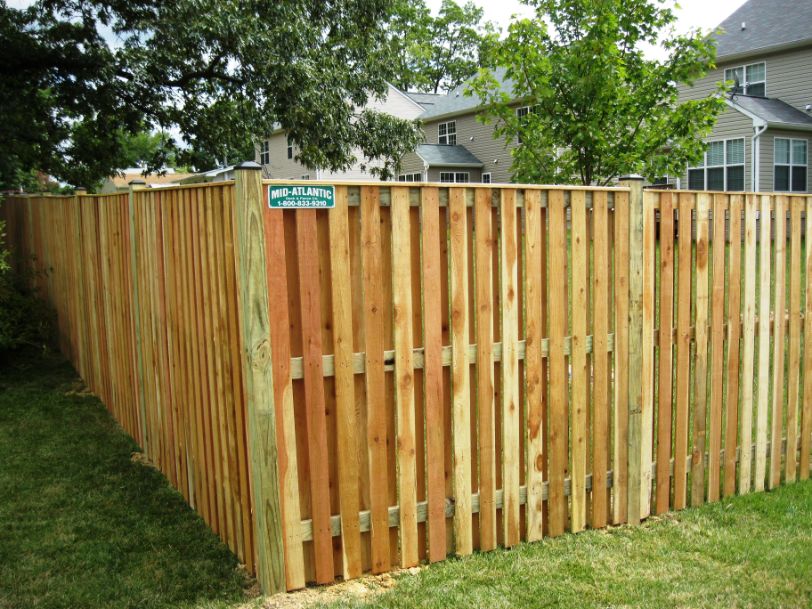 6’ Wyngate style fence located in Crofton Maryland still allows for airflow and provides some privacy.