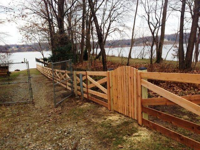 They also added a gate so the adjacent neighbor could have access as well. A 5-rail estate fence would be a nice addition to you home.