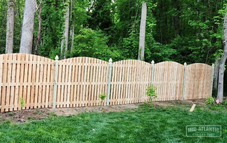 Our Colonial gothic style posts are a great way to accent any style fence. Especially this Wyngate style fence with sunrise top.