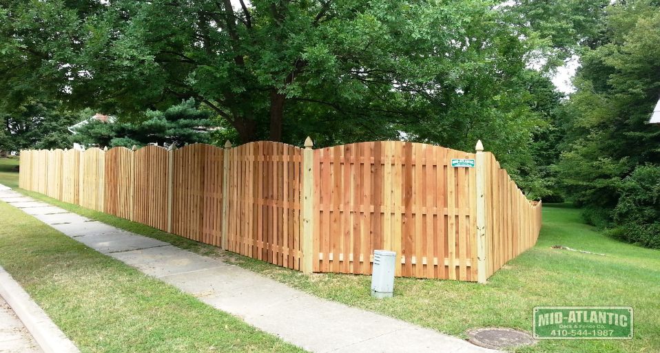 Have a corner lot and need some privacy. This customer in Davidsonville used our famous Wyngate style fence with sunrise top to achieve the needed privacy.