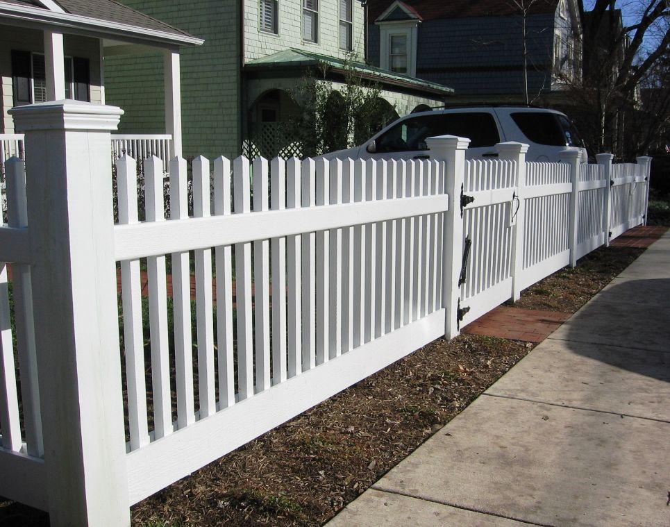 Our Eastport wood picket style fence was a great choice for this home in Eastport Maryland. The customer had it stained to give it that old style look.