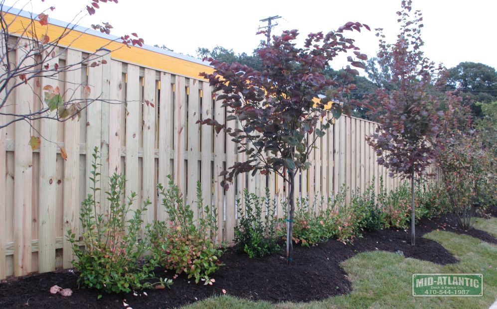Chick-Fil-a in Severna Park had us install this 6’ Wyngate style fence with 1x6 pressure treated vertical pickets.