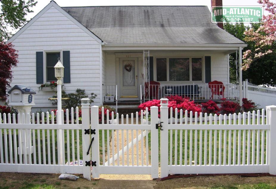 Here we go check out our Oxford vinyl picket fence. The gentle scallops make this a unique beauty. Located in Glen Burnie Maryland.